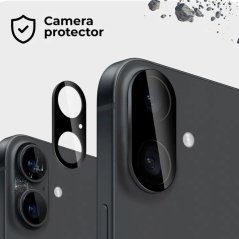 Ochranné sklo na objektív pre iPhone 17 / 16 / 16 Plus, čierna (Case Friendly)