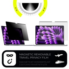 Ochranná fólia na MacBook Pro 14.2" M4/M3/M2/M1 A2779- magnetický odnímateľný privacy filter