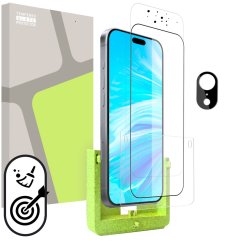 Ochranné sklo na iPhone 17e/16e +kamera (SAMOINŠTALAČNÝ APLIKÁTOR) kompatibilný s puzdrom