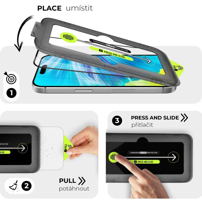 Ochranné sklo na iPhone 14 Pro + aplikátor (3 pack)