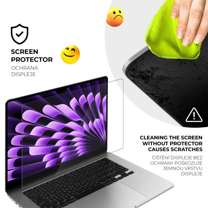 Ochranné sklo na MacBook Pro 14.2" M4/M3/M2/M1  A2779 - ochrana povrchu displeja