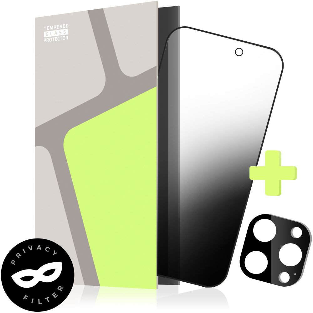 E-shop Ochranné sklo na iPhone 16 Pro Max, PRIVACY GLASS + sklo na kameru (CaseFriendly)