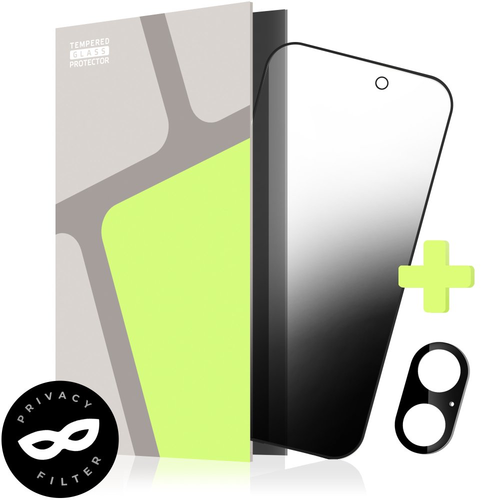 E-shop Ochranné sklo na iPhone 16 Plus, PRIVACY GLASS + sklo na kameru (CaseFriendly)